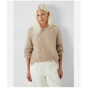 Beige Fuzzy Knit Sweater